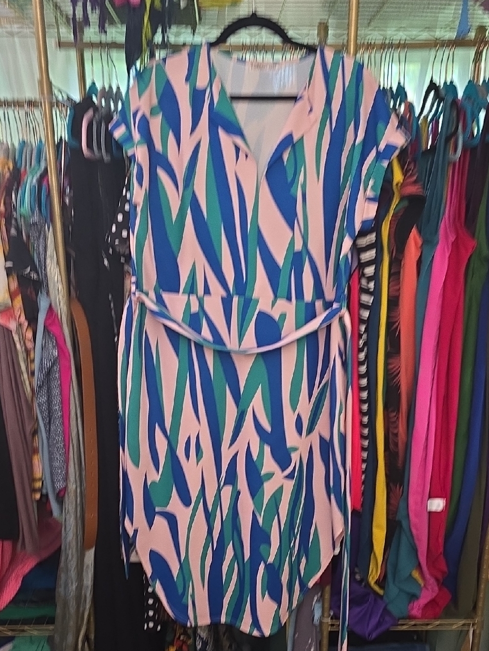 Temofon Sheath Dress with Waist Tie